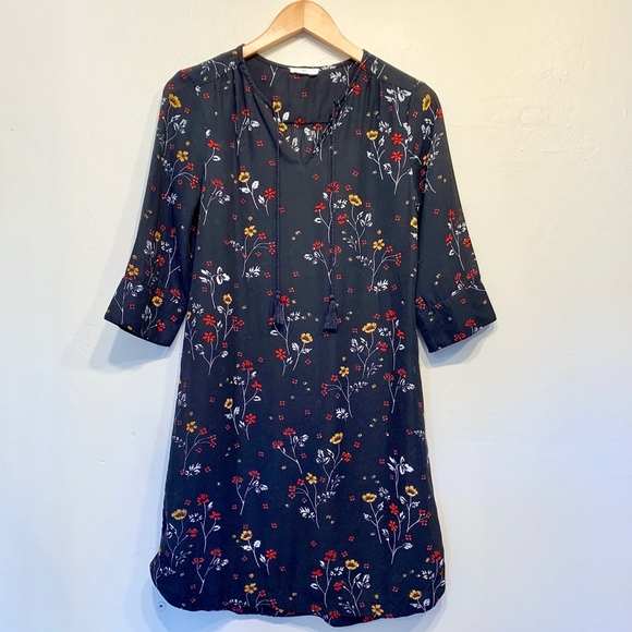 BLL | Moody Floral Quarter Sleeve Sheer Mini Dress - Picture 3 of 5